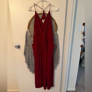 Moulinette Soeurs Burgundy Sleeveless Jumpsuit
